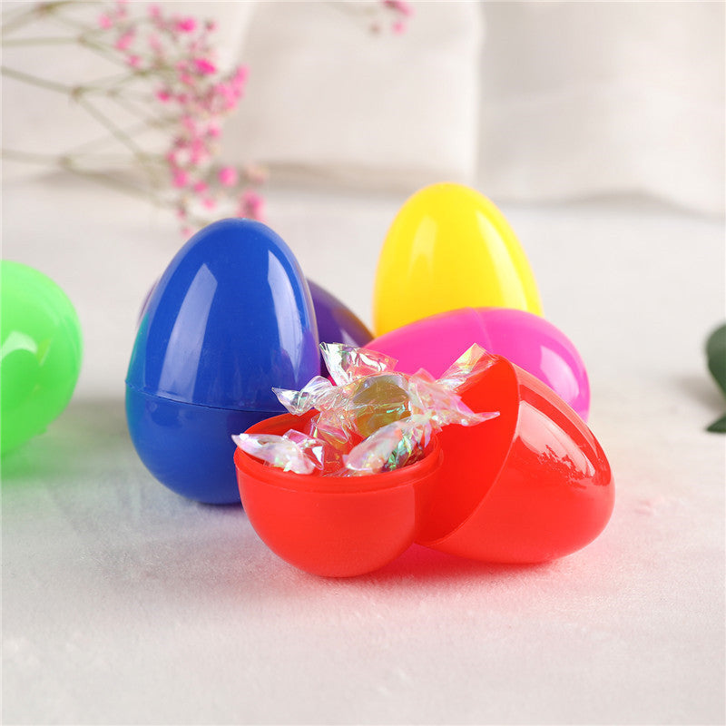 60Pcs Fillable Plastic Easter Egg Hunt Party Supply Pack Assorted Color