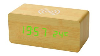 Smart Wireless Charger Led Wooden Clock