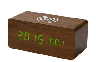 Smart Wireless Charger Led Wooden Clock