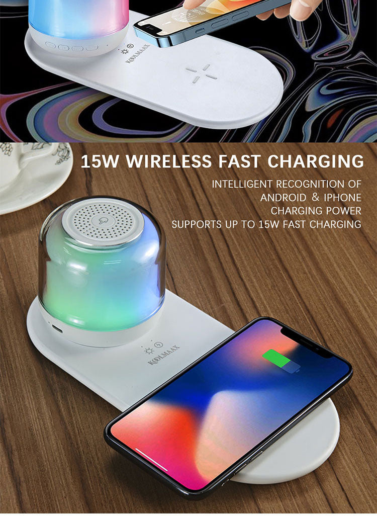 Bluetooth Speaker 15W Wireless Charging Night Light